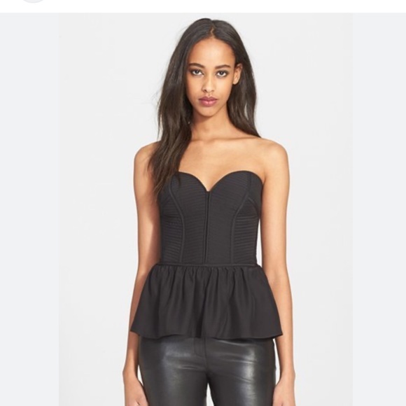 Parker Penelope silk peplum bustier top - Picture 1 of 9